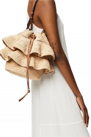 Maruja Mallo mini LOEWE Font Tote in raffia Natural - LOEWE